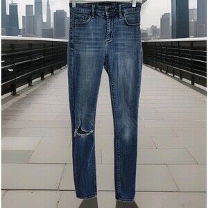 Lucky Brand Bridgette Skinny Women's Ankle Jeans, Size 00/24, Distressed, Blue